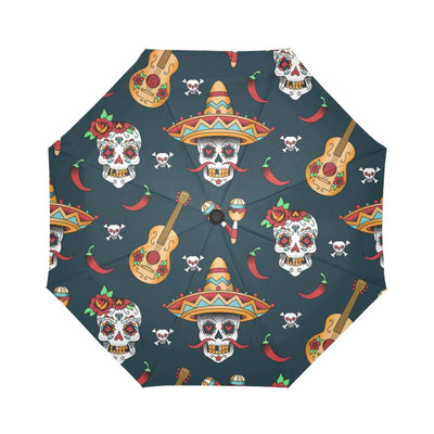 sugar skull Mexican Automatic Foldable Umbrella