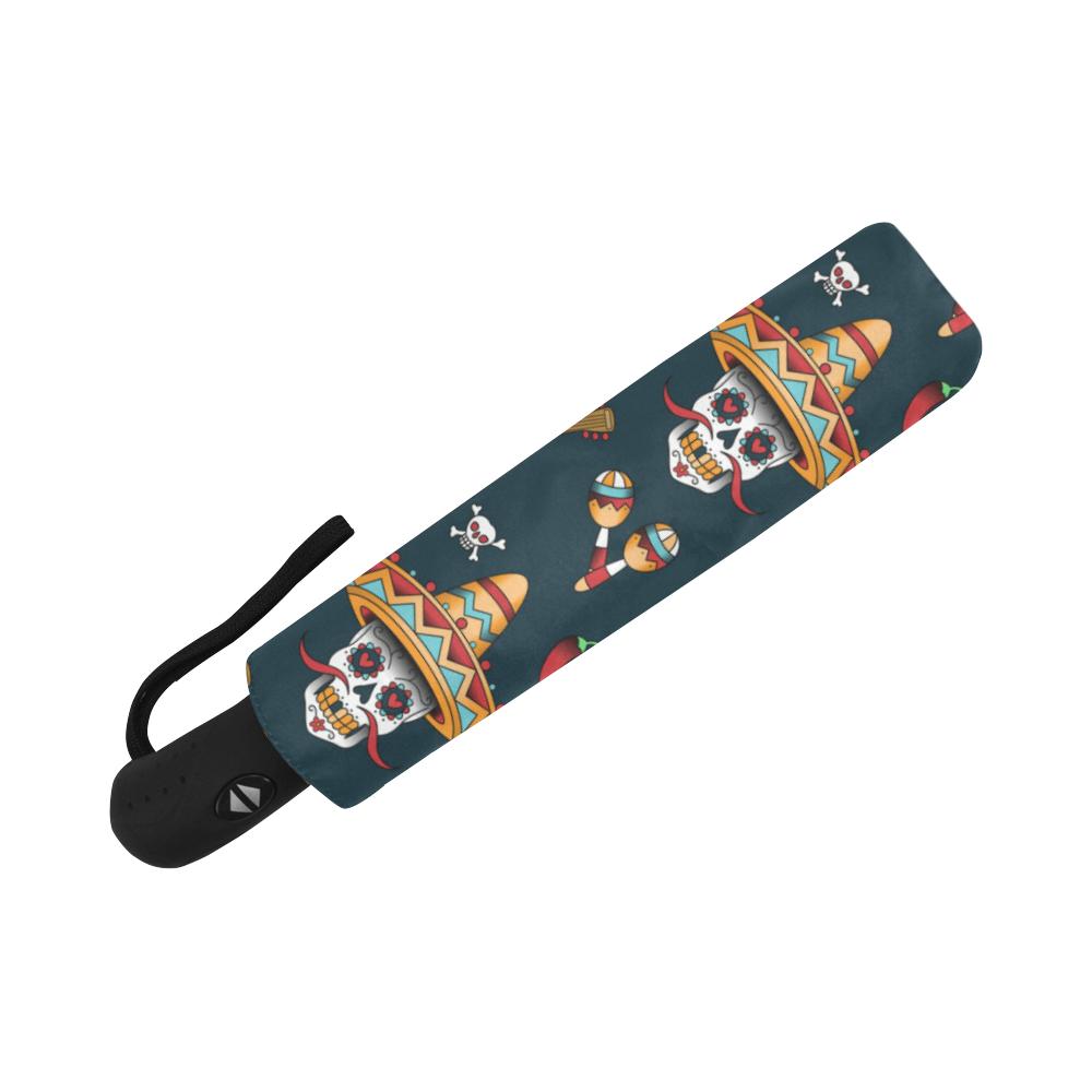 sugar skull Mexican Automatic Foldable Umbrella