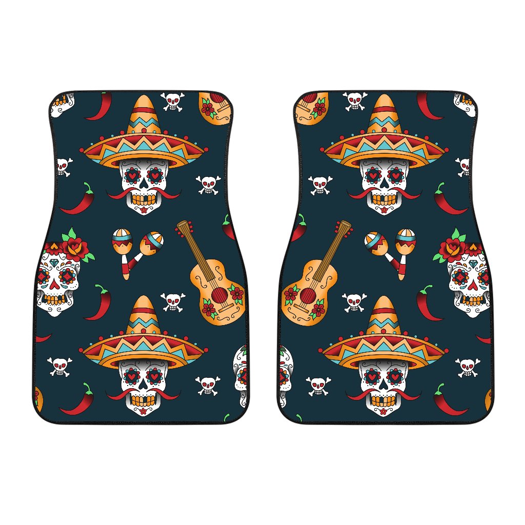 Sugar Skull Mexican Car Floor Mats