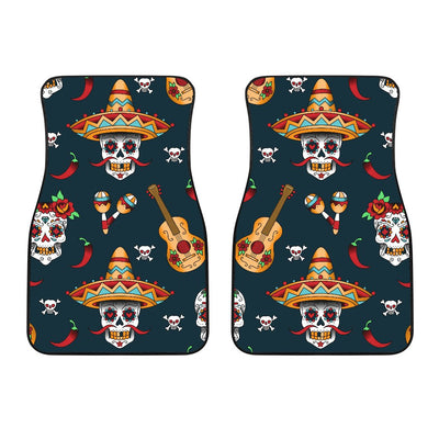 Sugar Skull Mexican Car Floor Mats