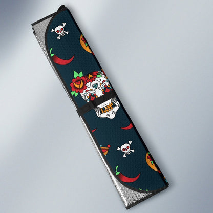 Sugar Skull Mexican Car Sun Shade-JorJune