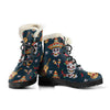 Sugar Skull Mexican Faux Fur Leather Boots