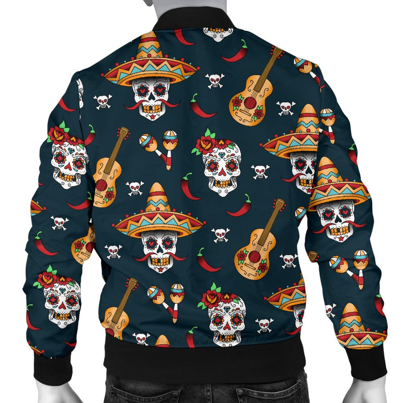 Sugar Skull Mexican Men Casual Bomber Jacket