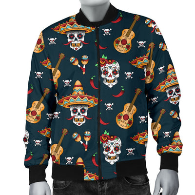 Sugar Skull Mexican Men Casual Bomber Jacket