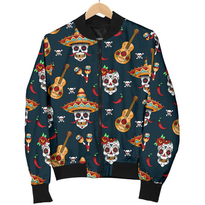 Sugar Skull Mexican Men Casual Bomber Jacket