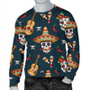 Sugar Skull Mexican Men Crewneck Sweatshirt