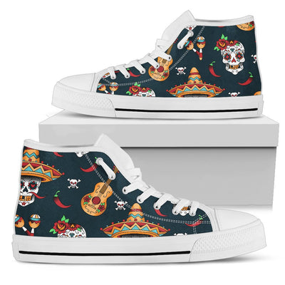 sugar skull Mexican Men High Top Shoes