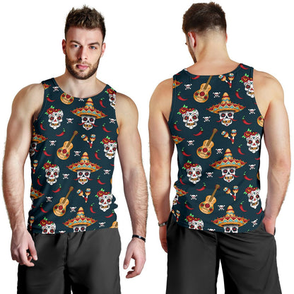 sugar skull Mexican Men Tank Top