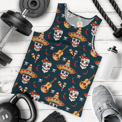 sugar skull Mexican Men Tank Top