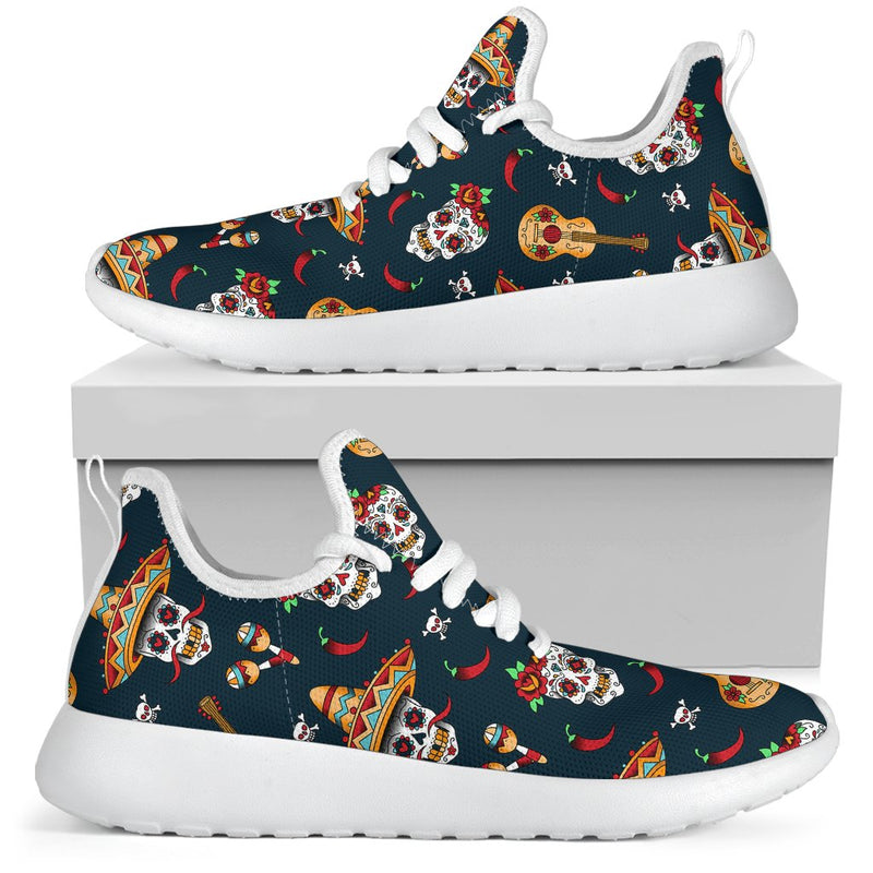 sugar skull Mexican Mesh Knit Sneakers Shoes