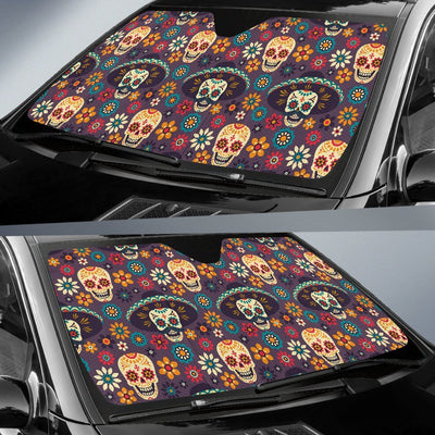 Sugar Skull Mexican Pattern Car Sun Shade-JorJune
