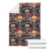 Sugar Skull Mexican Pattern Fleece Blanket