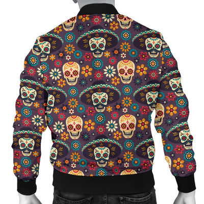 Sugar Skull Mexican Pattern Men Casual Bomber Jacket