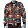 Sugar Skull Mexican Pattern Men Casual Bomber Jacket