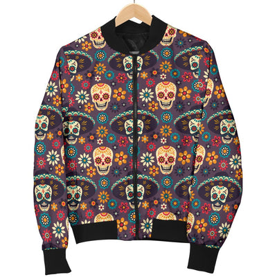 Sugar Skull Mexican Pattern Men Casual Bomber Jacket