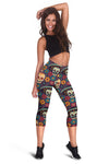 Sugar Skull Mexican Pattern Women Capris