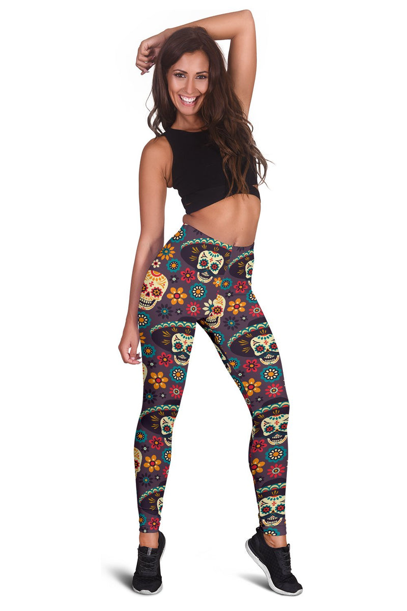 Sugar Skull Mexican Pattern Women Leggings