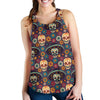 Sugar Skull Mexican Pattern Women Racerback Tank Top