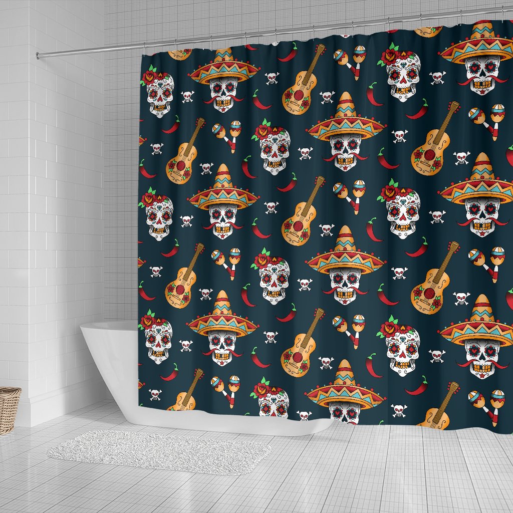 Sugar Skull Mexican Shower Curtain