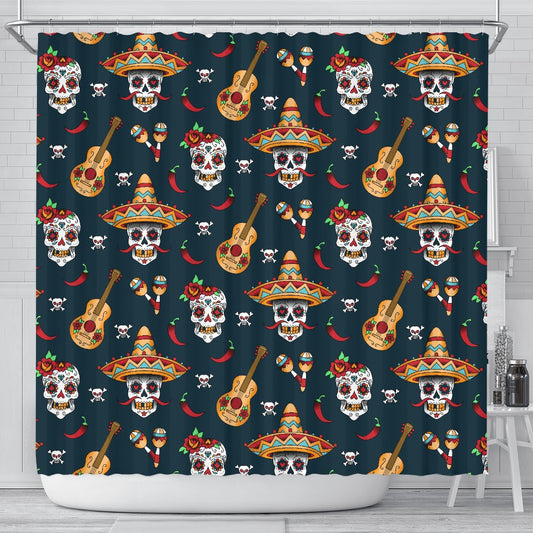 Sugar Skull Mexican Shower Curtain