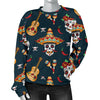 Sugar Skull Mexican Women Crewneck Sweatshirt