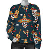 Sugar Skull Mexican Women Crewneck Sweatshirt