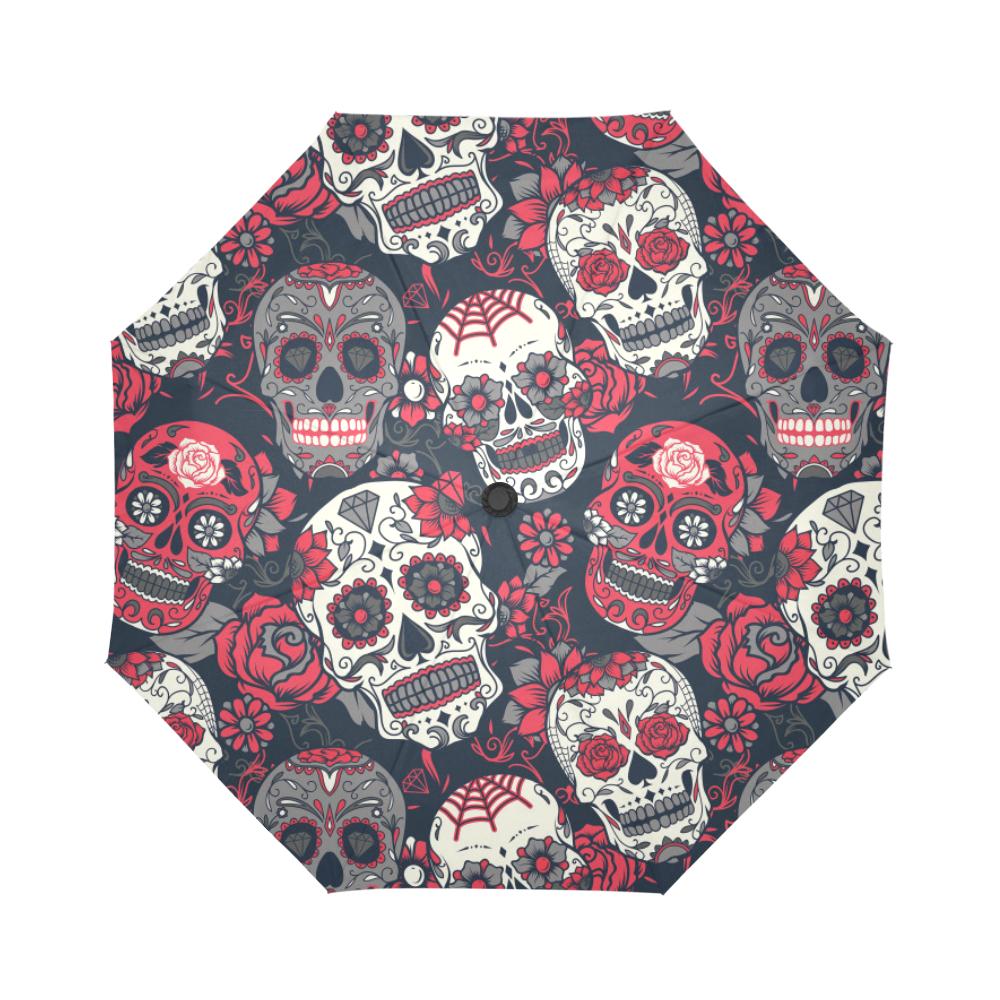 sugar skull Pattern Automatic Foldable Umbrella