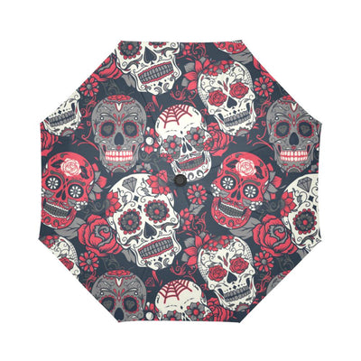 sugar skull Pattern Automatic Foldable Umbrella