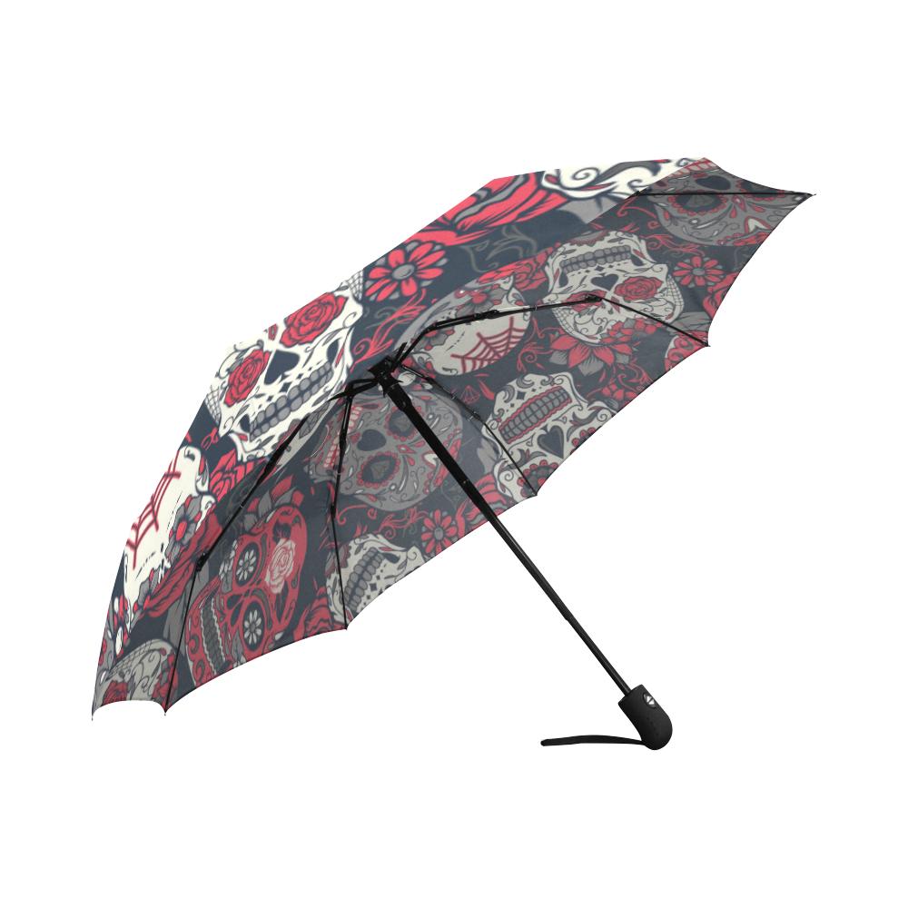 sugar skull Pattern Automatic Foldable Umbrella