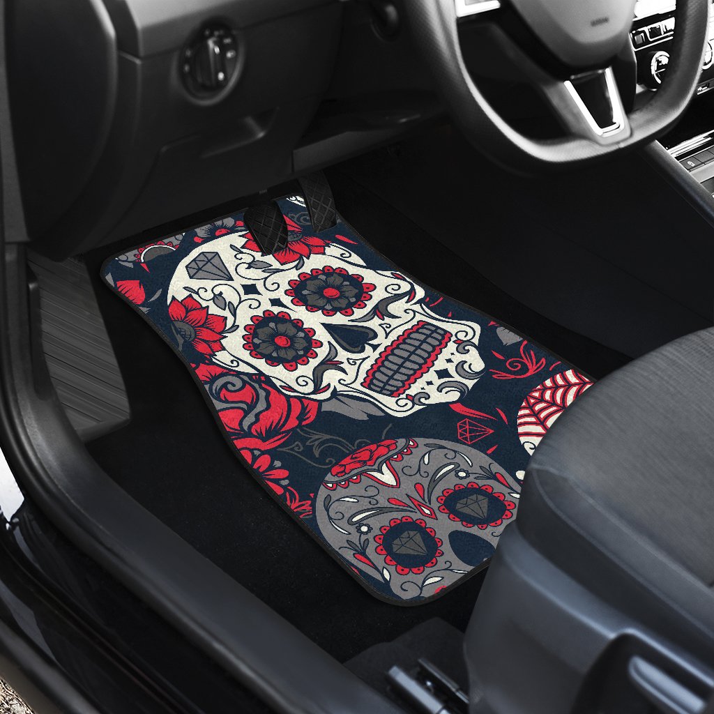 Sugar Skull Pattern Car Floor Mats
