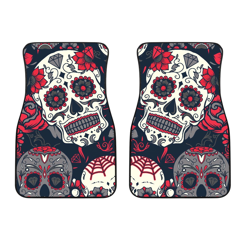 Sugar Skull Pattern Car Floor Mats
