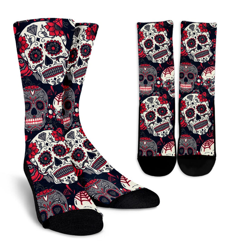 sugar skull Pattern Crew Socks