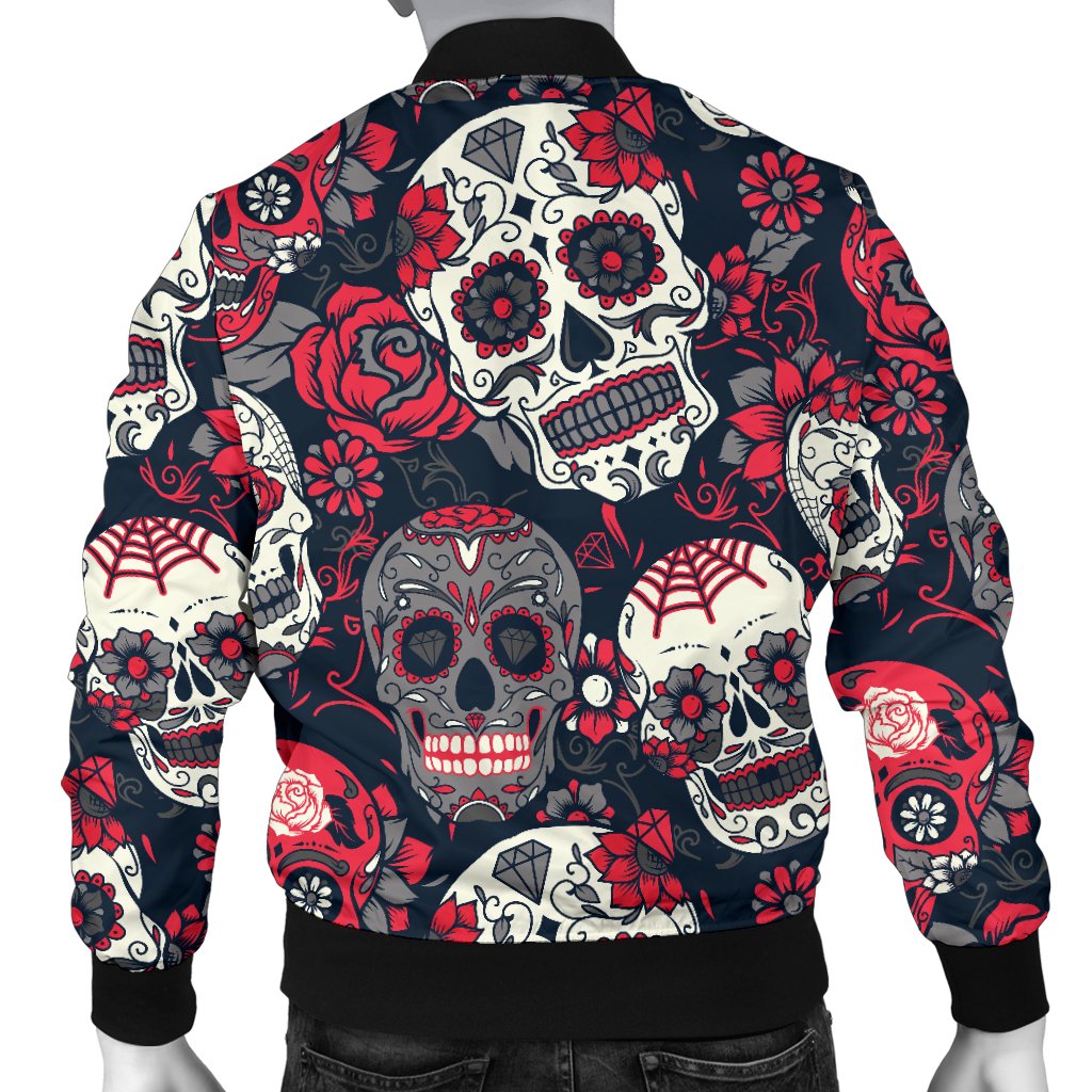 Sugar Skull Pattern Men Casual Bomber Jacket