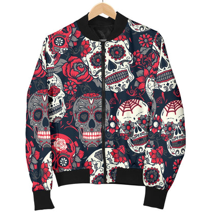 Sugar Skull Pattern Men Casual Bomber Jacket