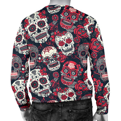 Sugar Skull Pattern Men Crewneck Sweatshirt