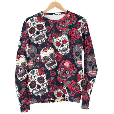 Sugar Skull Pattern Men Crewneck Sweatshirt