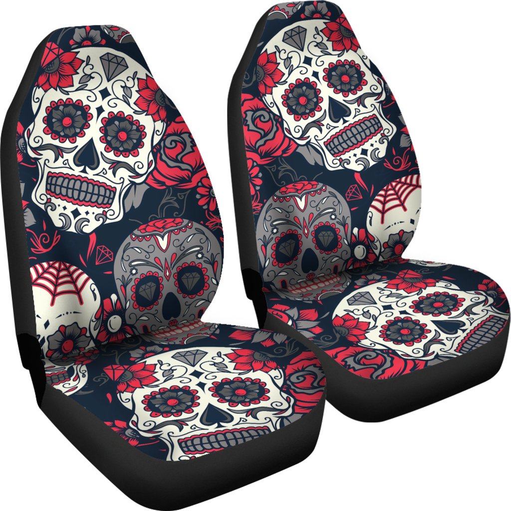Sugar Skull Pattern Universal Fit Car Seat Covers