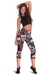 Sugar Skull Pattern Women Capris