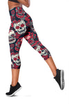 Sugar Skull Pattern Women Capris