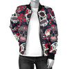 Sugar Skull Pattern Women Casual Bomber Jacket