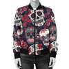 Sugar Skull Pattern Women Casual Bomber Jacket