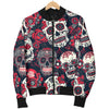 Sugar Skull Pattern Women Casual Bomber Jacket