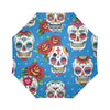 Sugar Skull Rose Pattern Automatic Foldable Umbrella