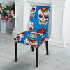 Sugar Skull Rose Pattern Dining Chair Slipcover-JORJUNE.COM