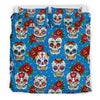 Sugar Skull Rose Pattern Duvet Cover Bedding Set