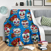 Sugar Skull Rose Pattern Fleece Blanket