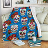 Sugar Skull Rose Pattern Fleece Blanket