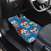 Sugar Skull Rose Pattern Front and Back Car Floor Mats