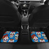 Sugar Skull Rose Pattern Front and Back Car Floor Mats