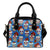 Sugar Skull Rose Pattern Leather Shoulder Handbag